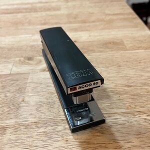 Vintage Black ACCO 30 IBM Desktop Stapler Art Deco MCM Mad Men Works Perfect
